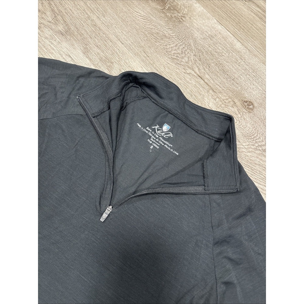Kuhl 1/4 Zip Pullover Activewear Top Women's S Black Lightweight Merino Blend